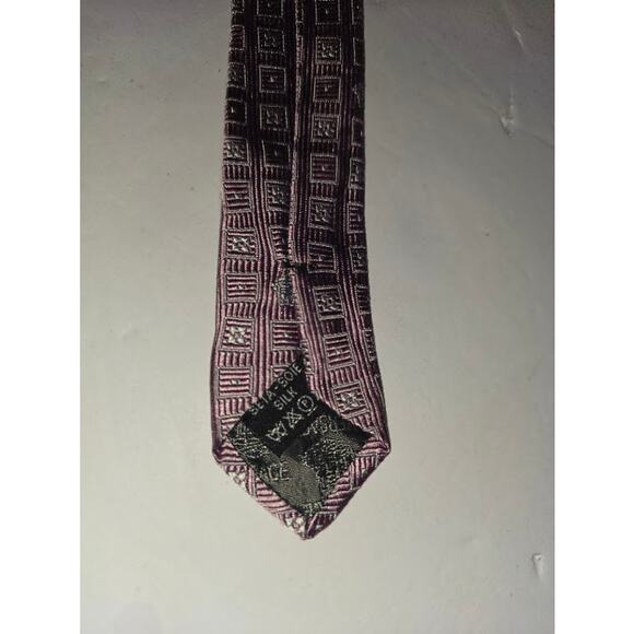 Vintage Versace Medusa Head Baroque Purple Metallic Silk Tie Made in Italy - Picture 5 of 6